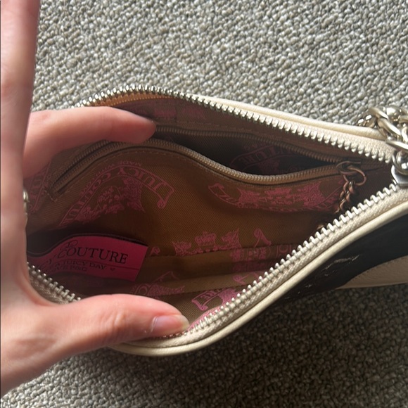 Juicy Couture Black and Cream Clutch with Metal Hardware - Picture 2 of 6